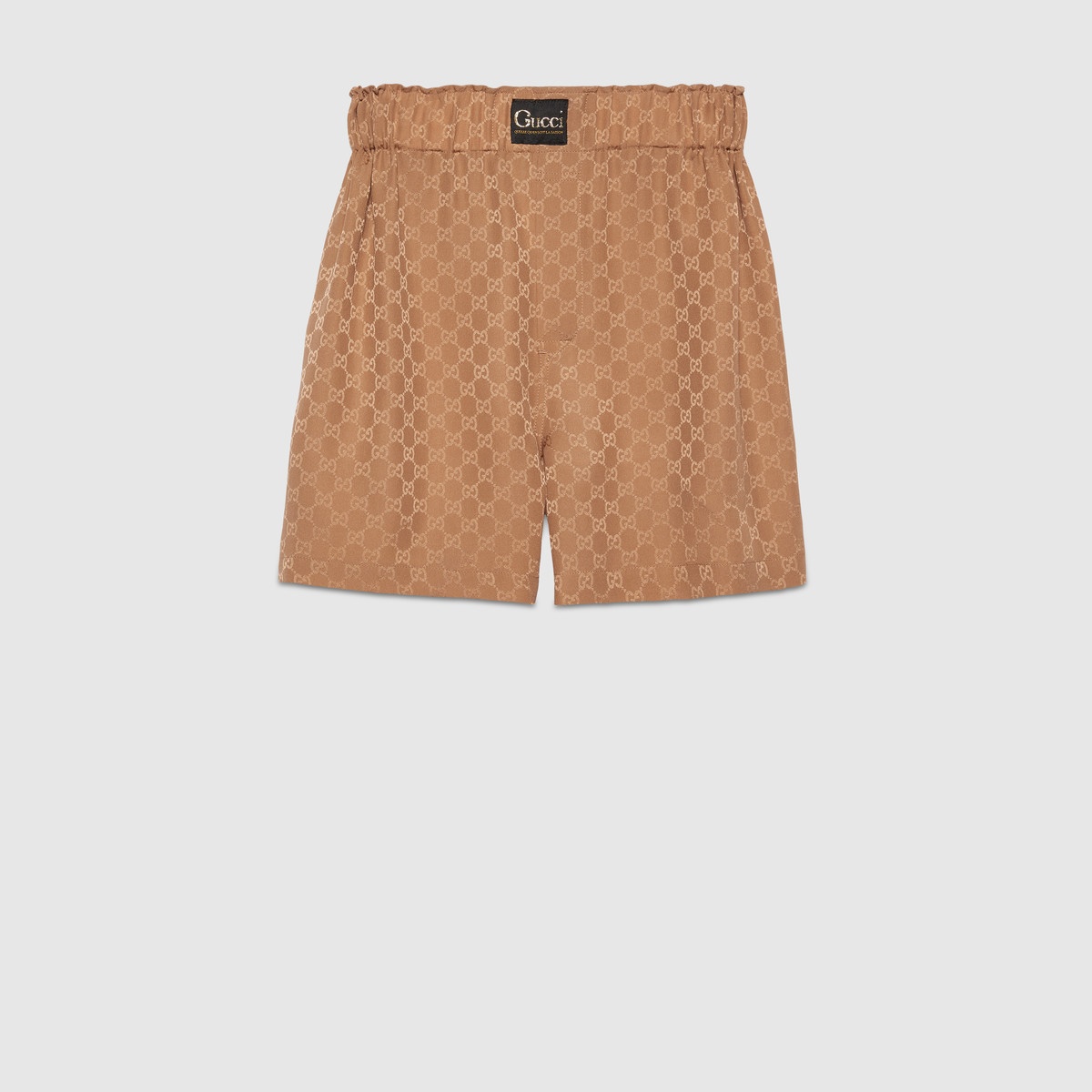 GG silk shorts with Gucci label - 1