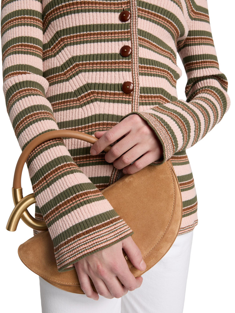 Women's Grazia Stripe Cardigan - Pink Shell Stone Army 6