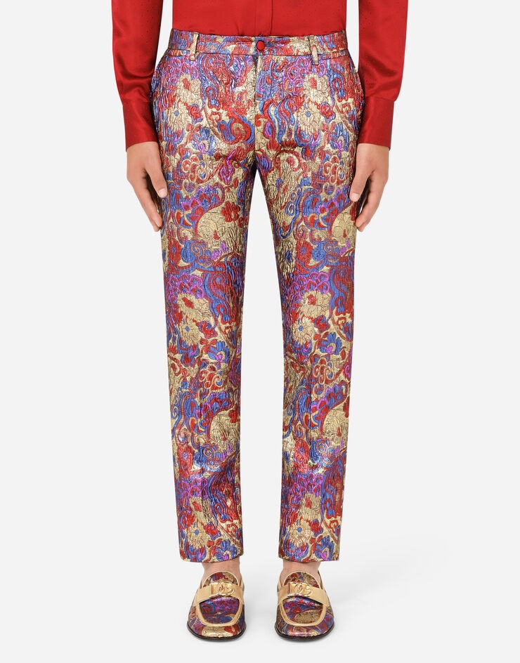 Oriental lurex jacquard pants - 1