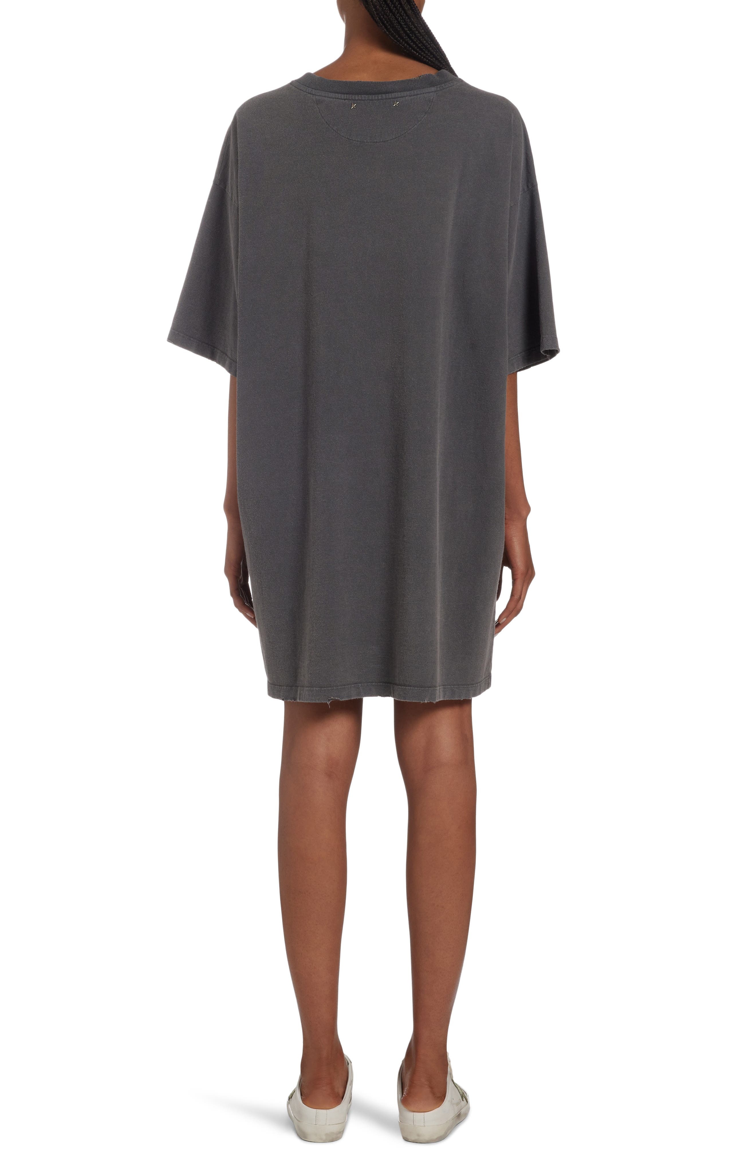 Distressed Logo Graphic T-Shirt Dress - 2
