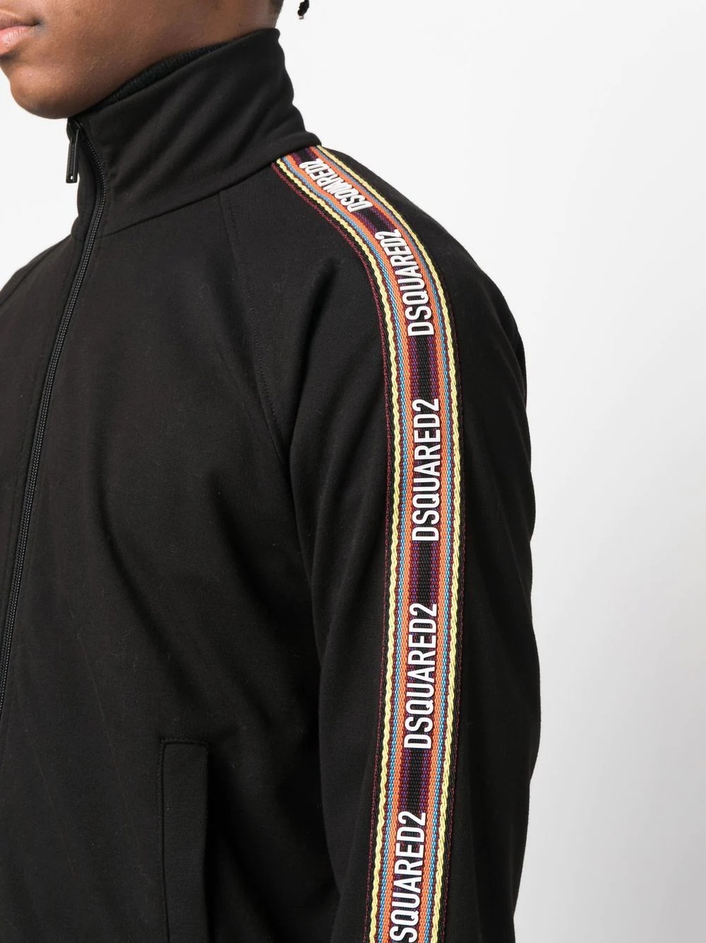 embroidered-logo zip-up sweatshirt - 5