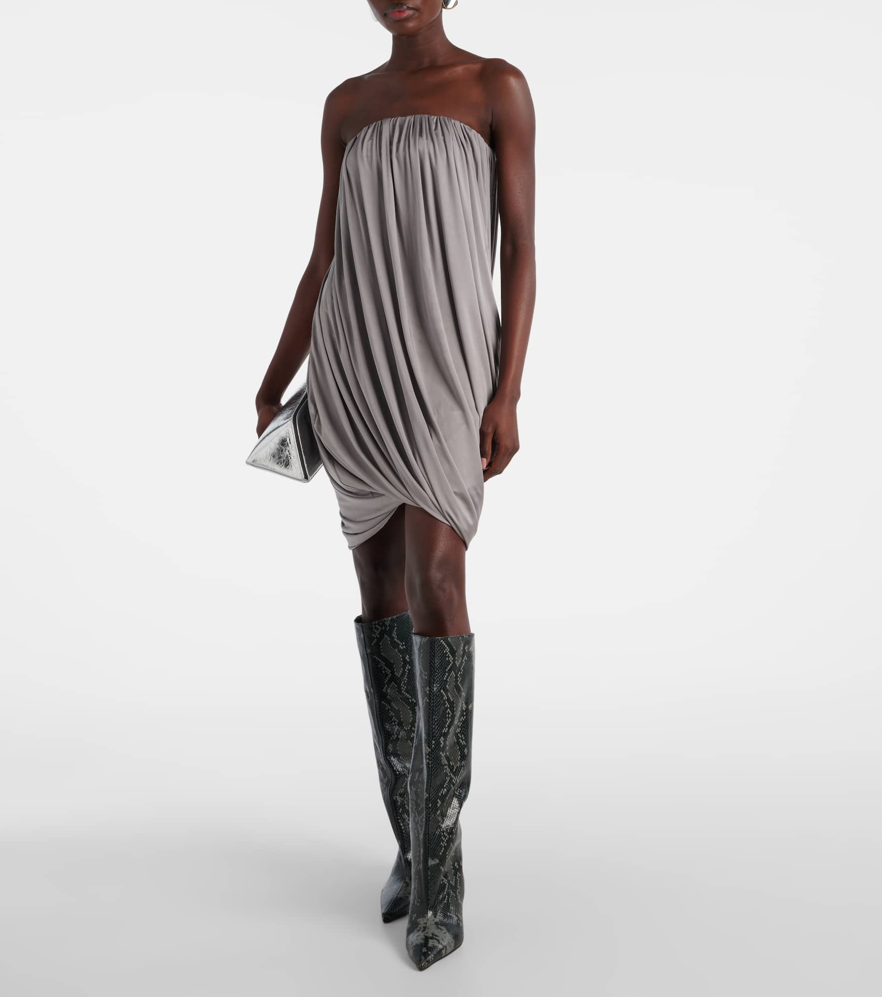 Draped jersey minidress - 2