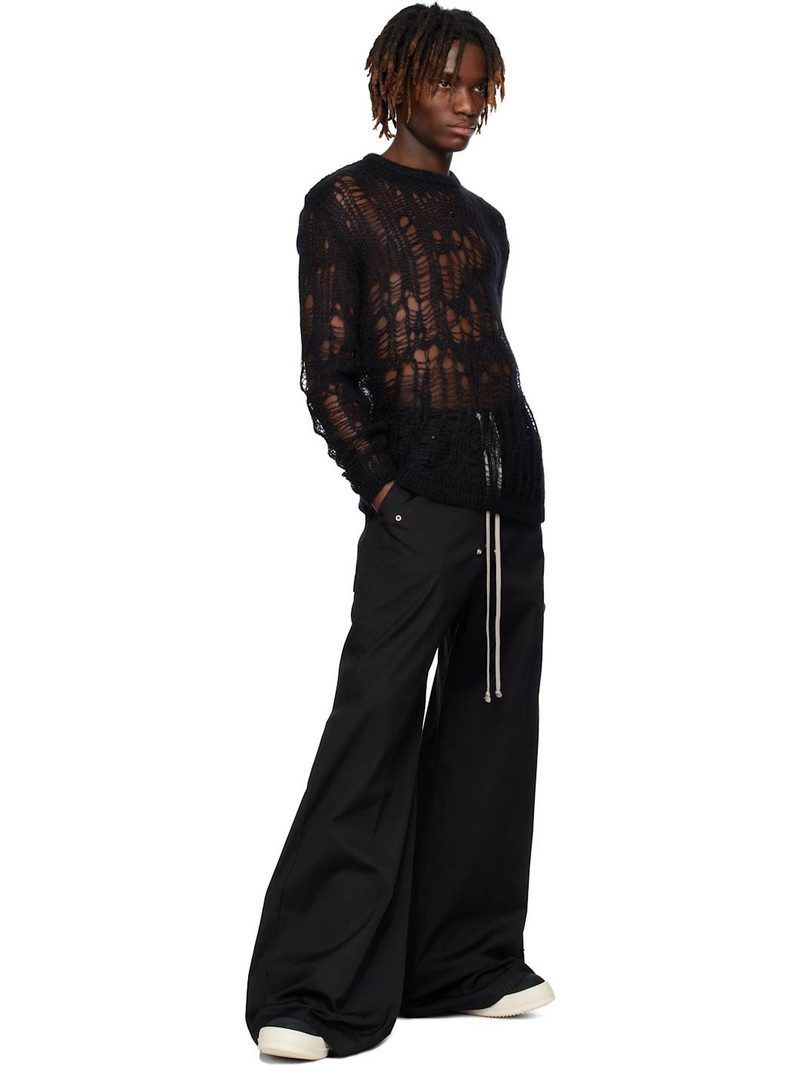Rick Owens Black & Off-White Hollywood Geobasket Sneakers outlook