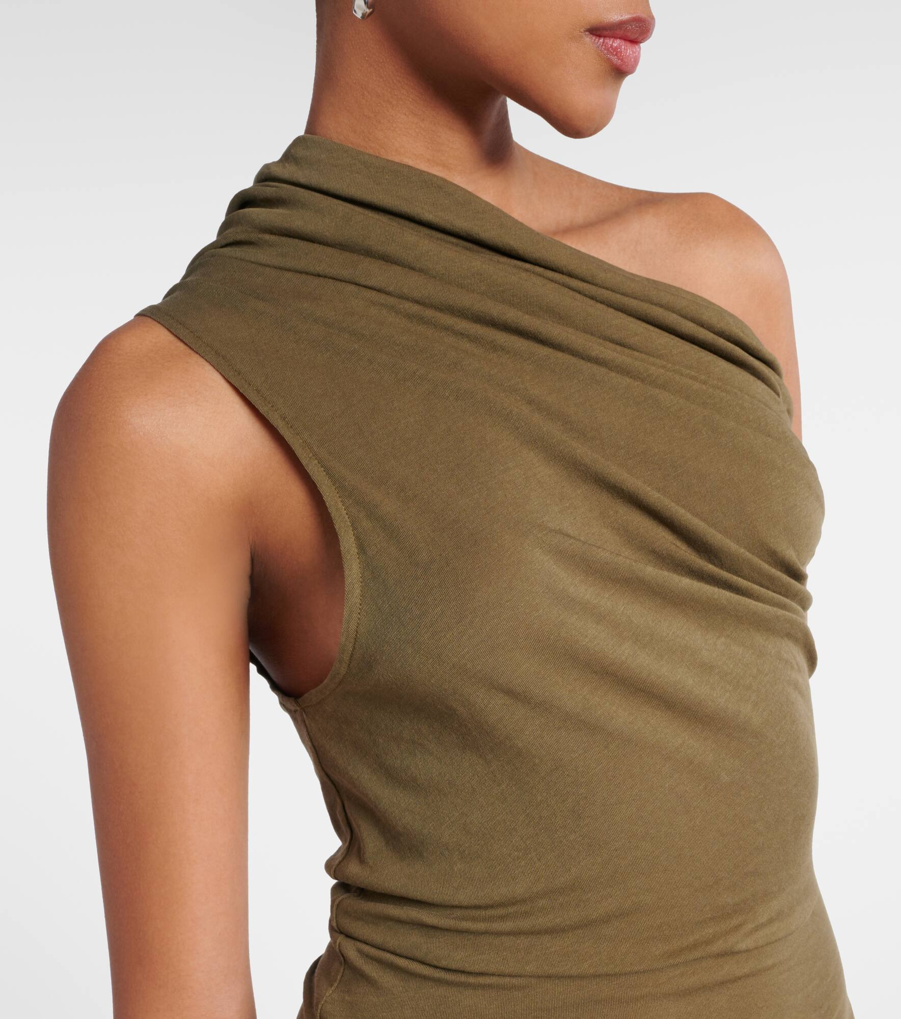 Draped one-shoulder maxi dress - 4