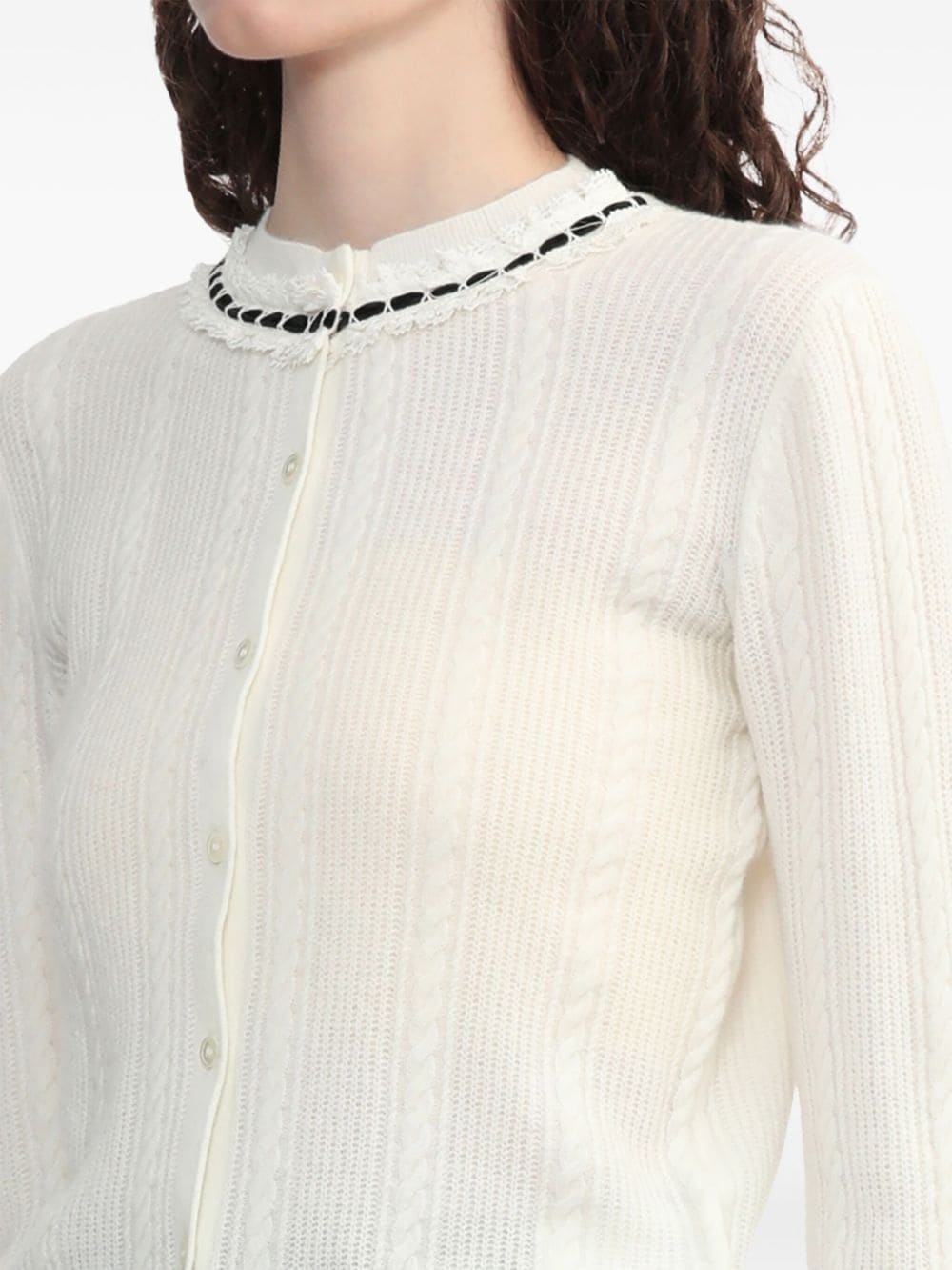 frayed-detail cardigan - 5
