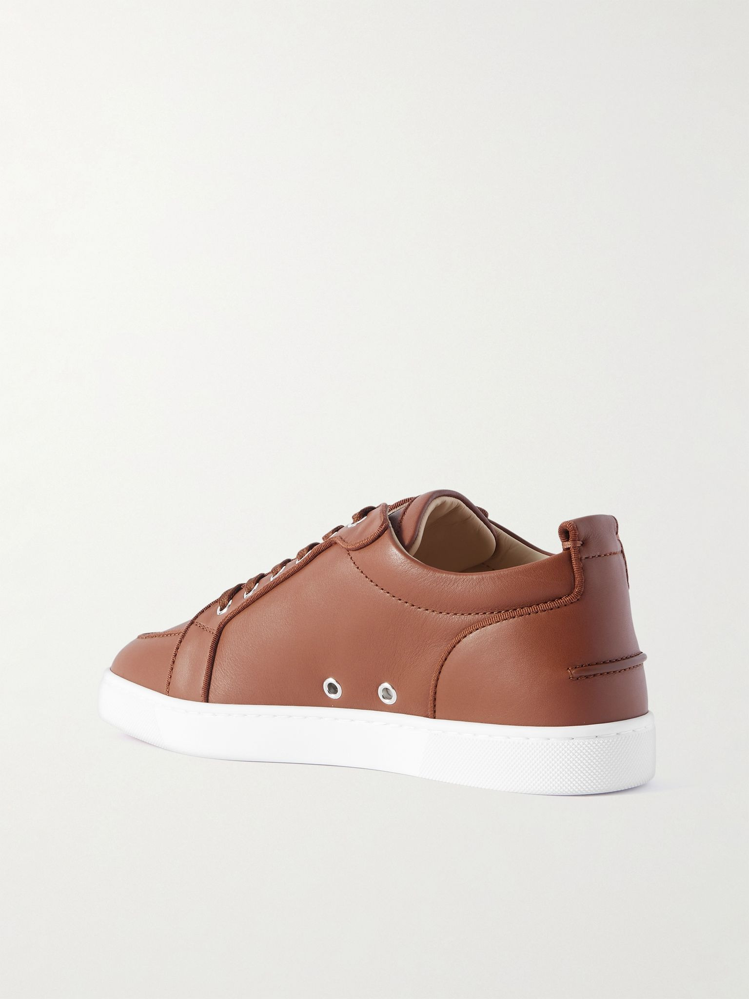 Rantulow Orlato Grosgrain-Trimmed Full-Grain Leather Sneakers Brown - 4