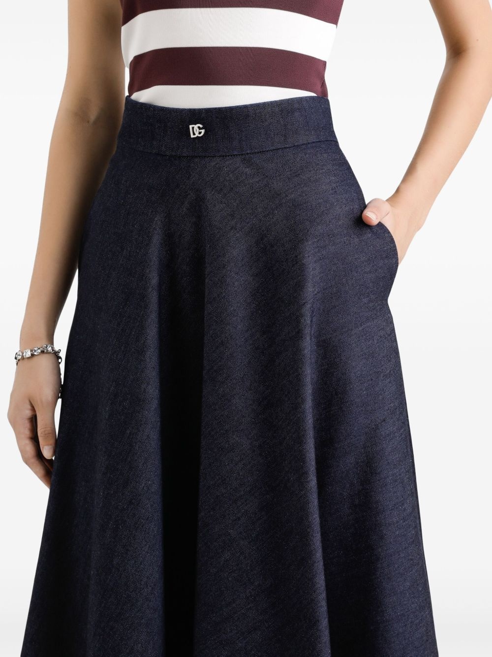 logo-plaque midi skirt - 5