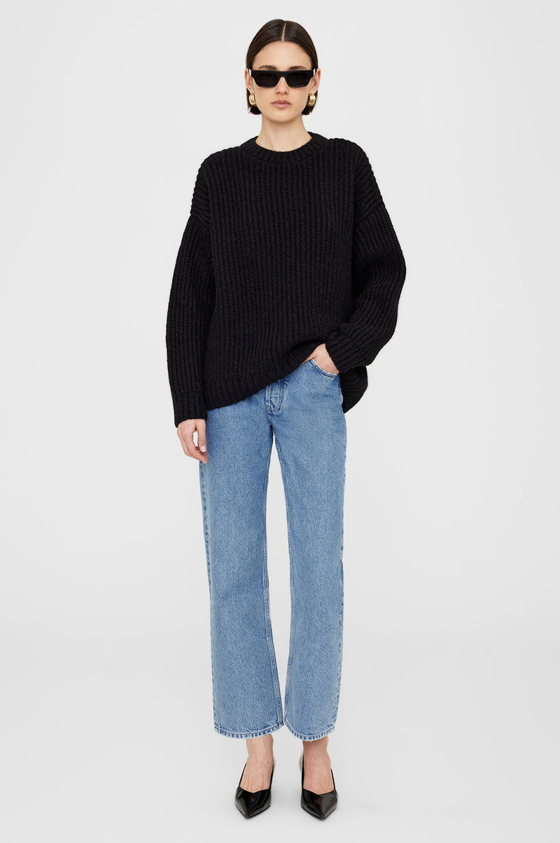 ANINE BING Sydney Crew Sweater - Black outlook