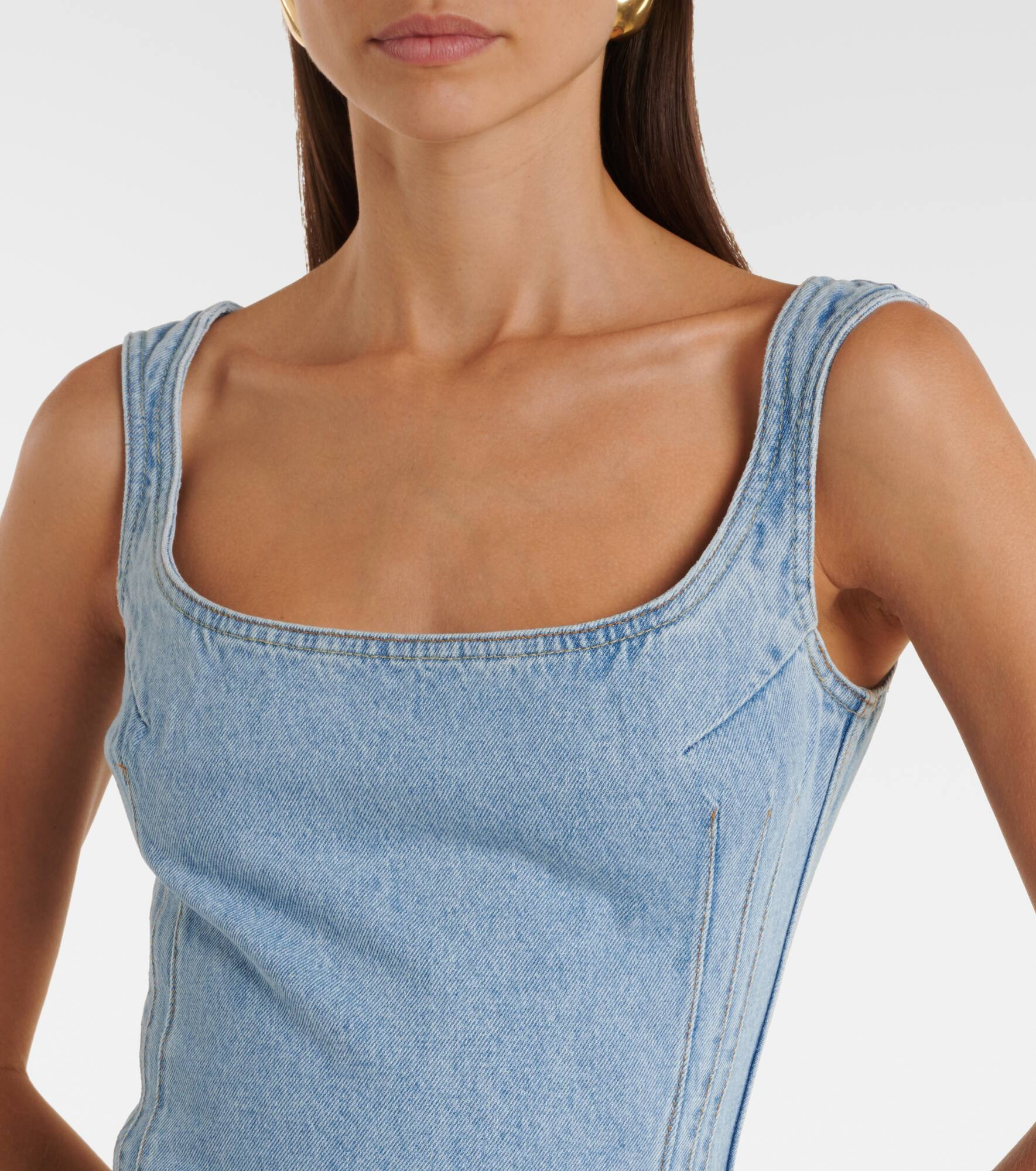 Denim midi dress - 4