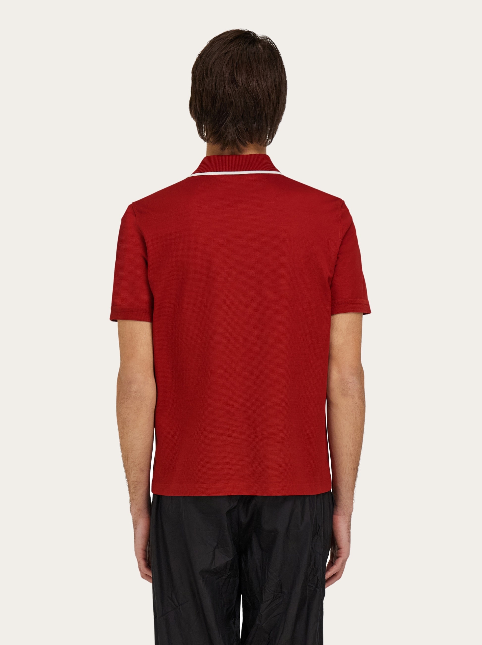 Cotton polo shirt with zip closure - 3