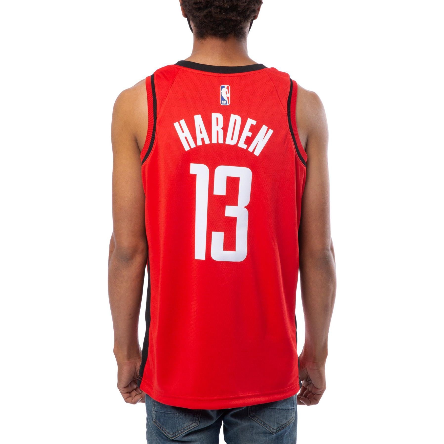 Nike NBA SW 20 Houston Rockets 13 James Harden Rockets Icon Edition 2020 Swingman Jersey Red CW3666- - 5