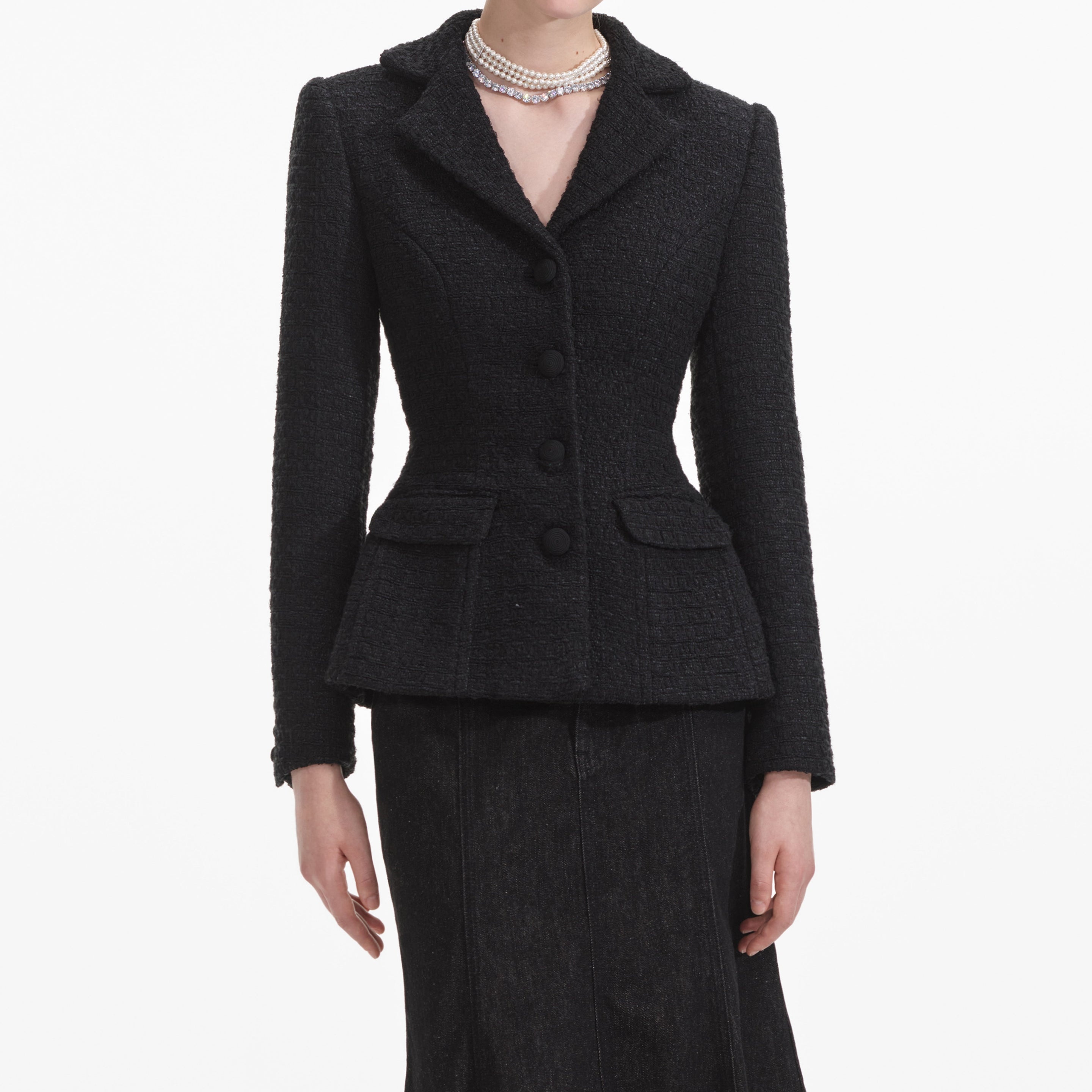 Black Boucle Jacket - 4