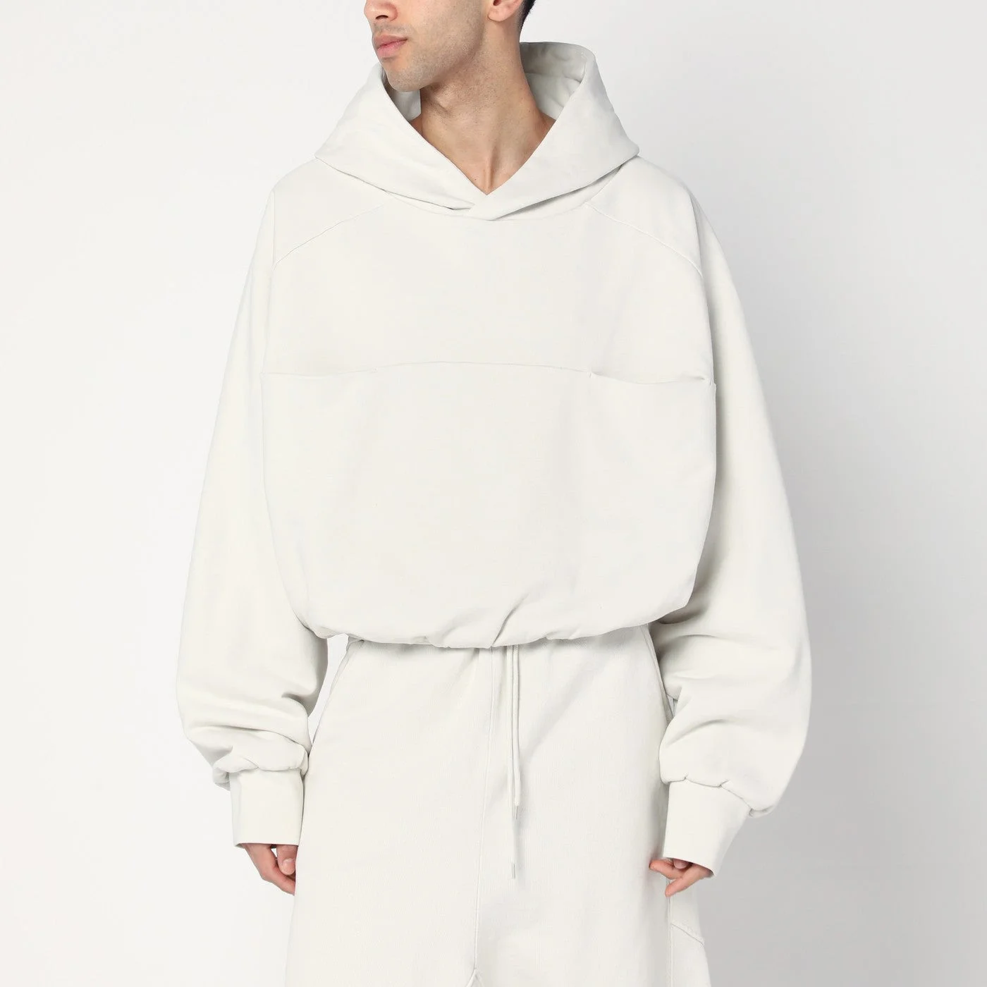 Ivory hoodie in cotton - 1