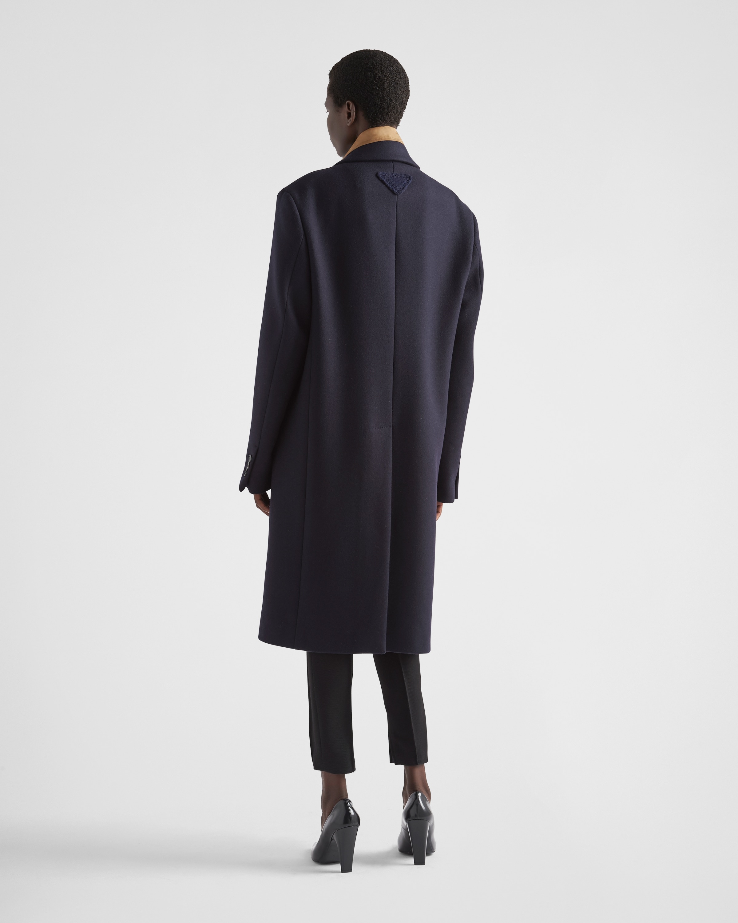 Single-breasted cachemire and wool coat with collar - 5