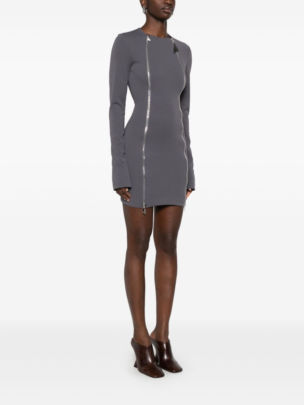 zipped mini dress - 3