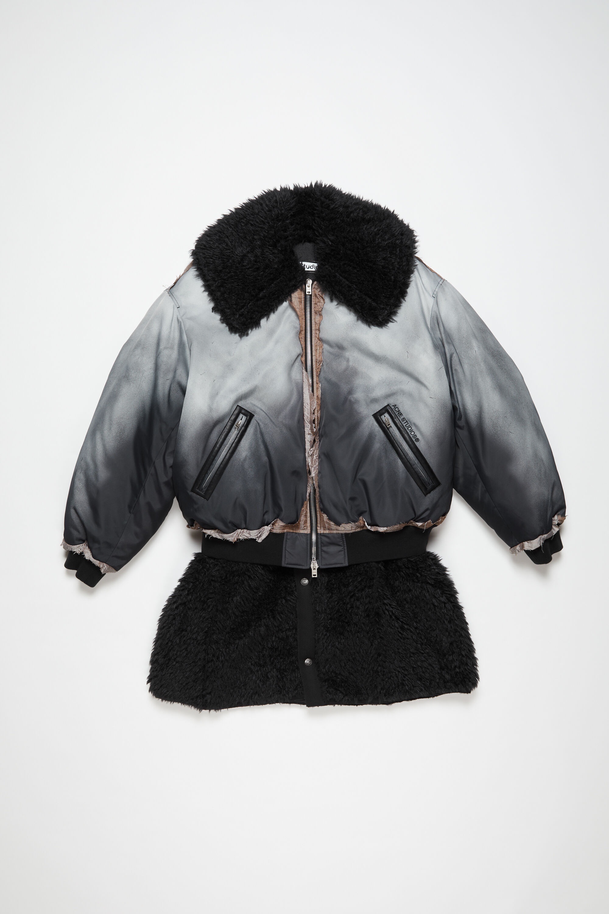 Bomber layered coat - Faded black - 8