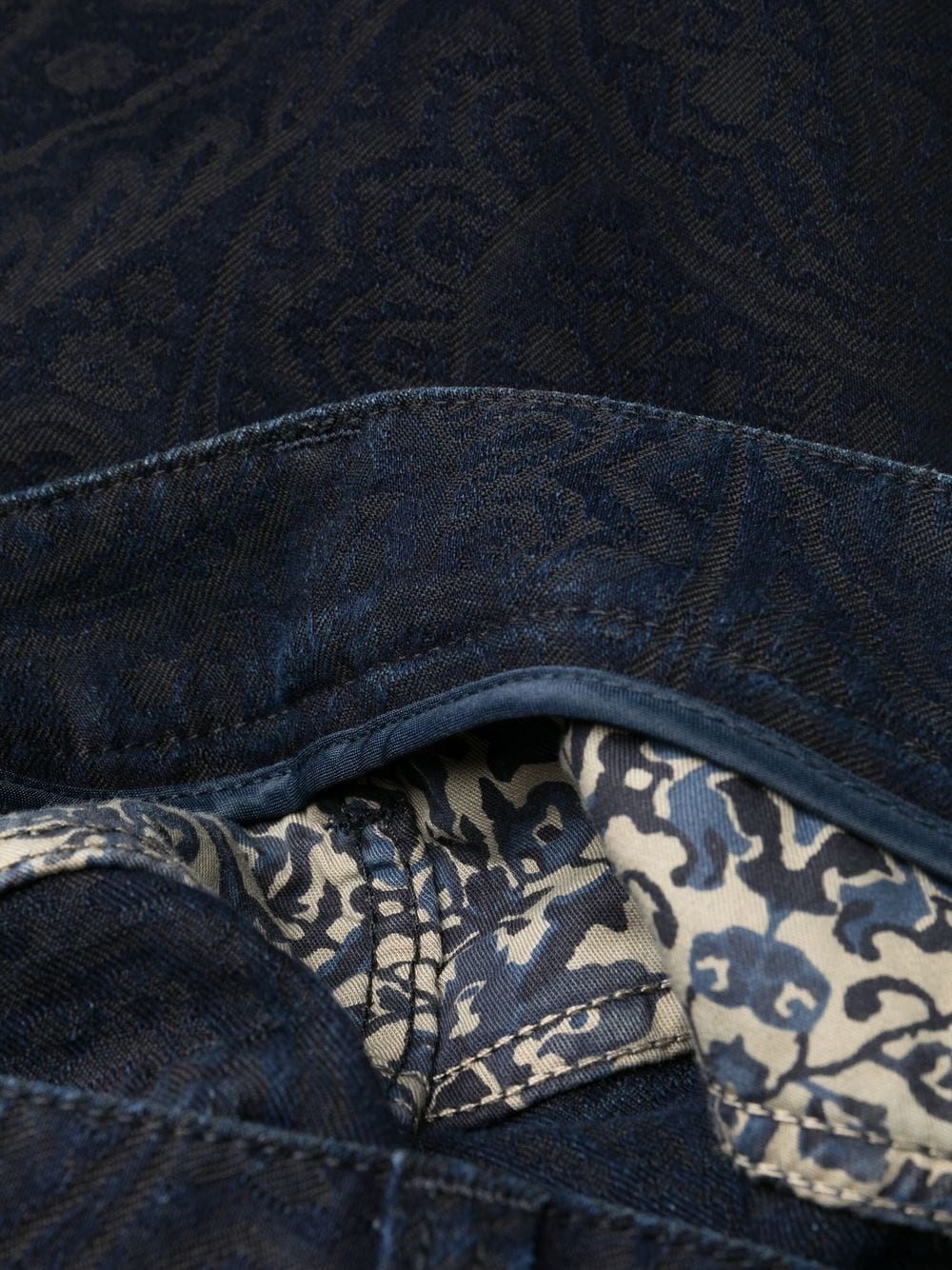 paisley-jacquard straight jeans - 7