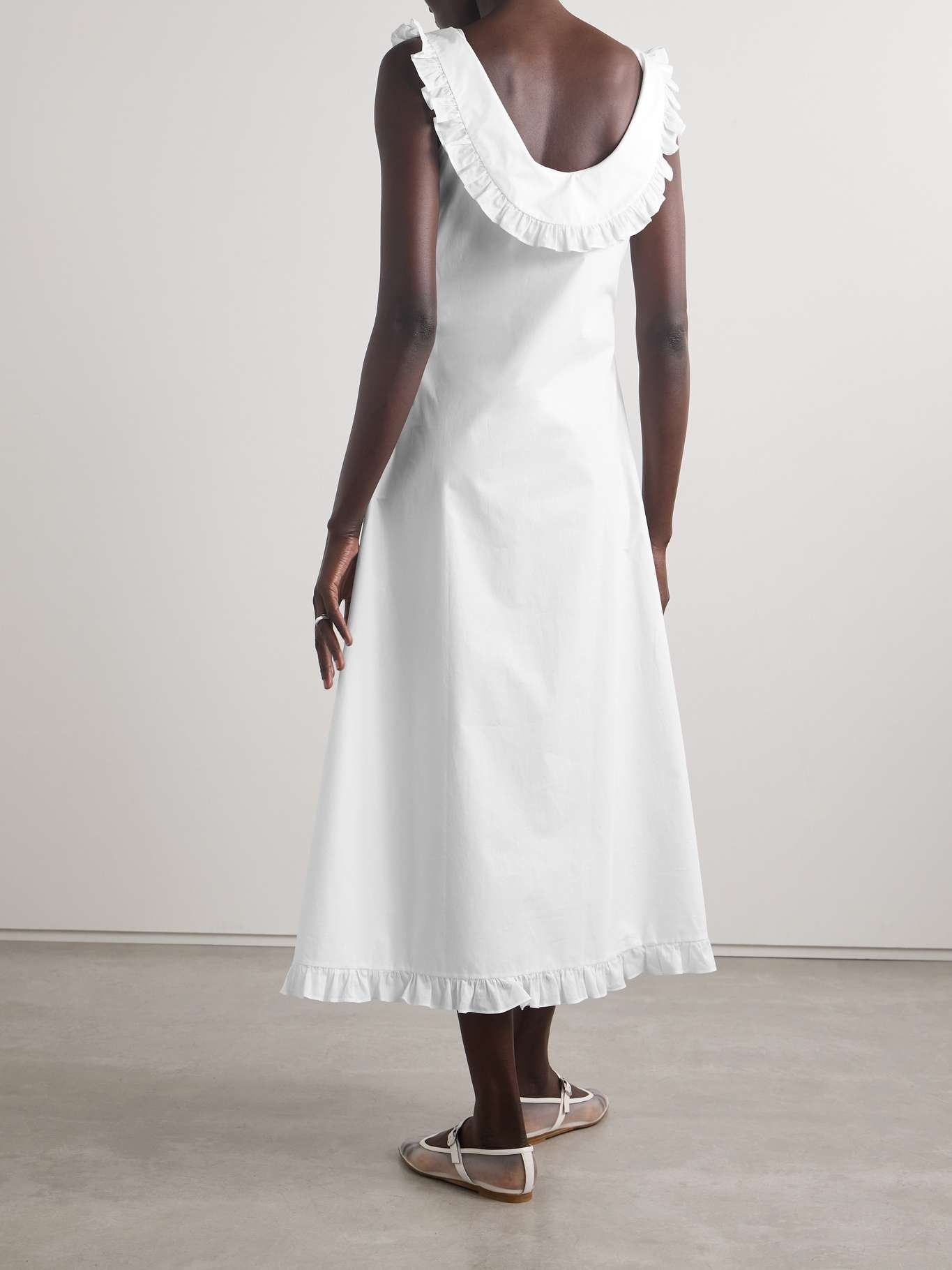 Laura ruffled cotton midi dress - 3