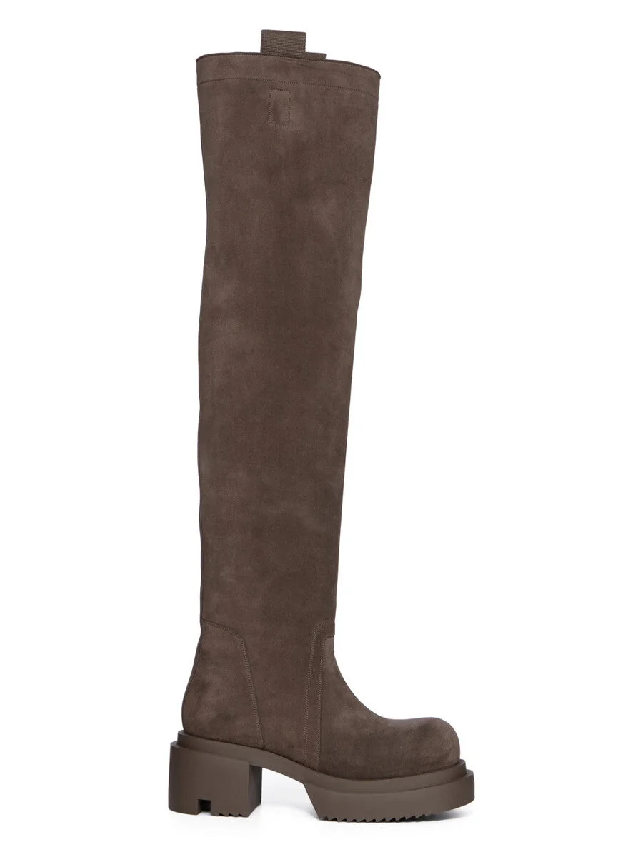 Wader Bogun suede over-the-knee platform boots Chocolate - 1