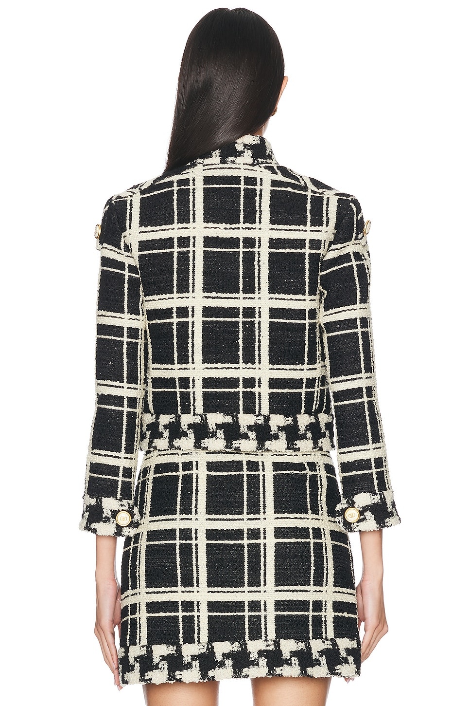 ジャケット VALENTINO Macro Check tweed caban Valentino Garavani Macro Check Tweed Caban in Black | Lyst