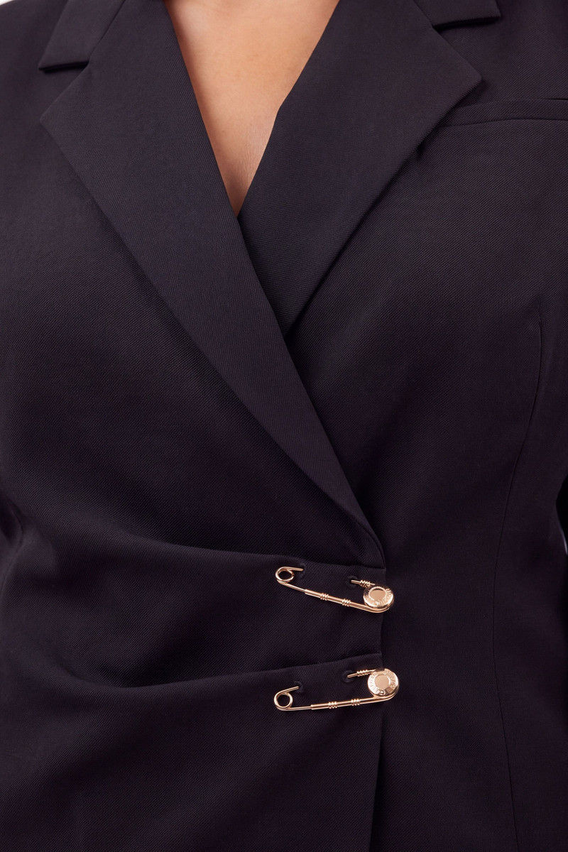 Plus Size Trim Detail Tailored Single Breasted Blazer 3