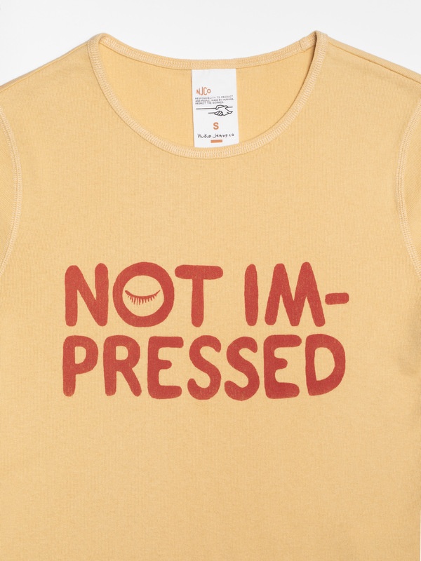 tシャツ Nudie Jeans/ヌーディージーンズ Eve T-Shirt Not Impressed  / Tシャツ / Mustard レディー Nudie Jeans Co. Eve T-Shirt Not Impressed Mustard | Maplestore