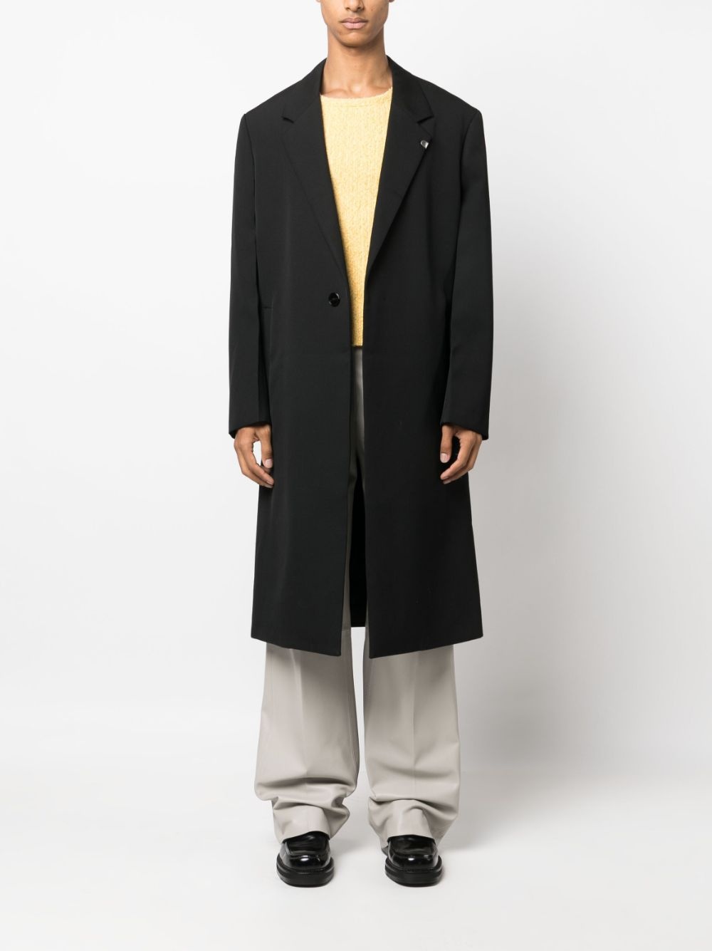 single-breasted wool coat - 2
