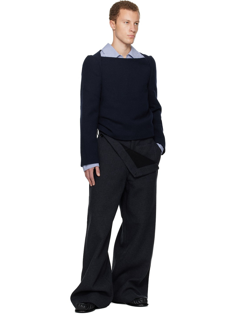 Dries Van Noten Navy Wool Shirt outlook