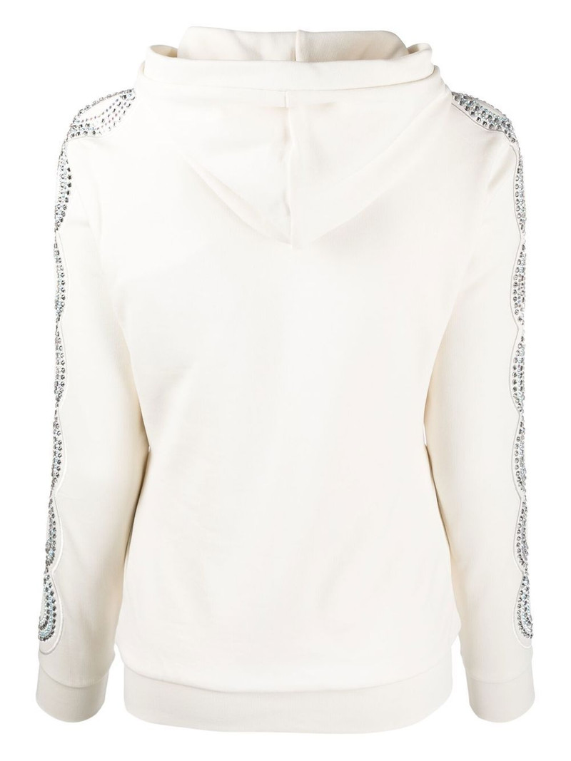 PHILIPP PLEIN Crystal Cable embellished hoodie outlook