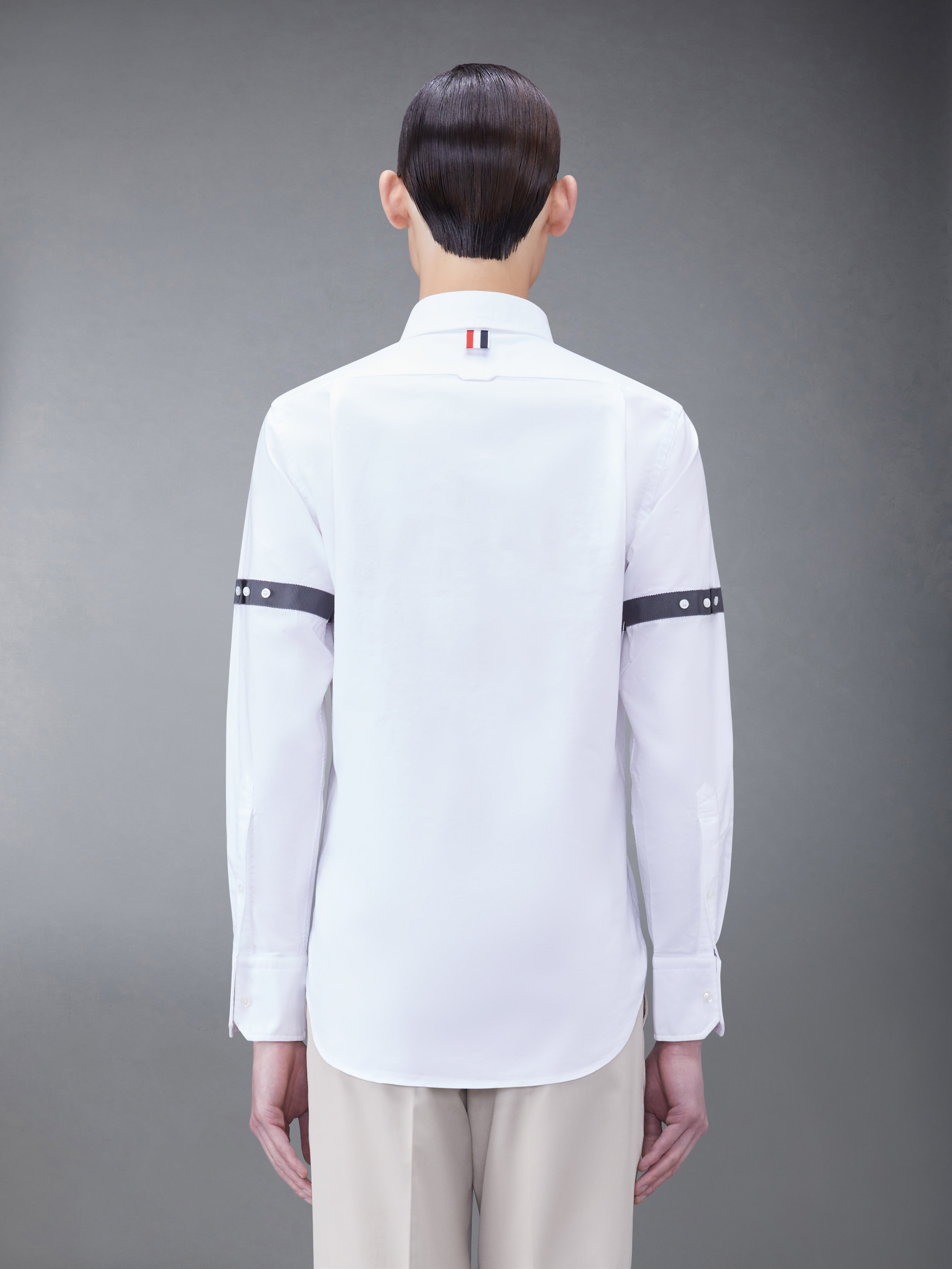 grosgrain-armband cotton shirt - 3