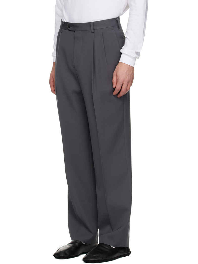 AURALEE Gray Light Wool Two-Tucks Trousers outlook
