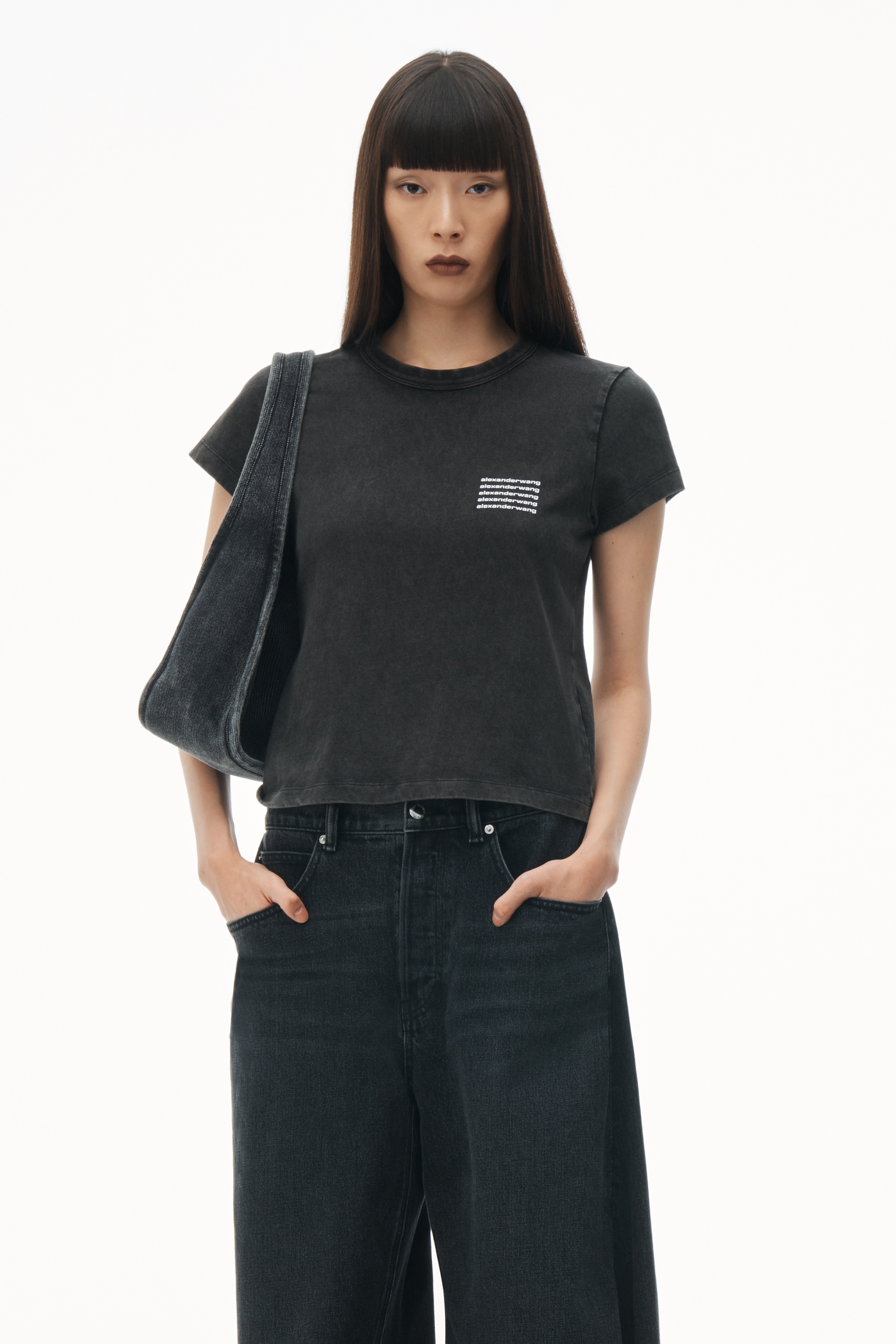 SHRUNKEN TEE IN ACID WASH JERSEY - 2