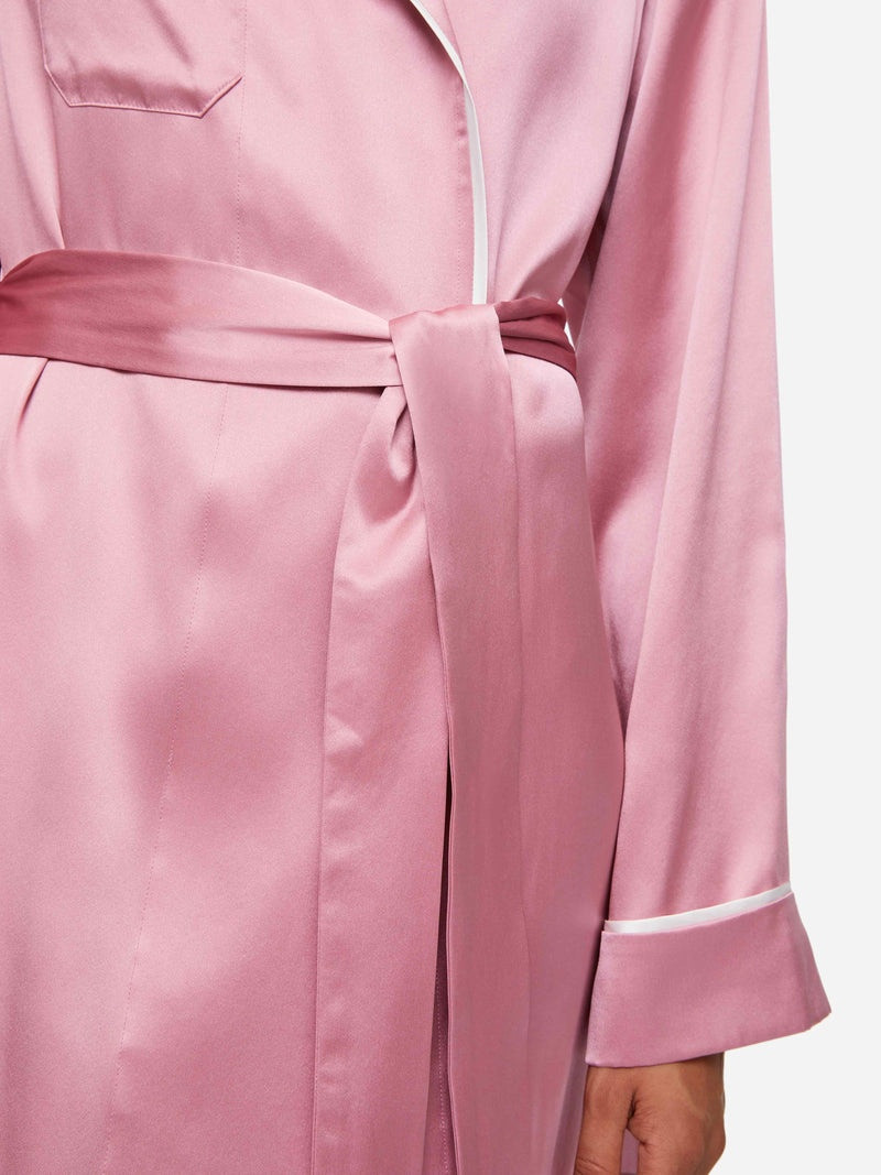 Women's Dressing Gown Bailey Silk Satin Rose 6