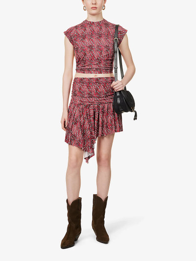Isabel Marant Étoile Juliany abstract-pattern stretch-woven mini skirt outlook