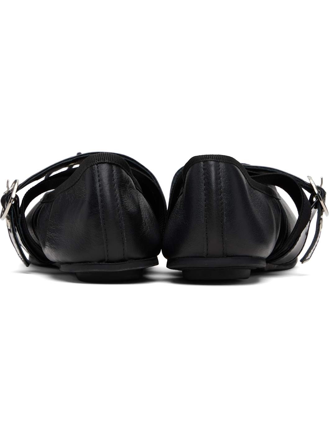Black Twist Mary Jane Ballerina Flats - 2