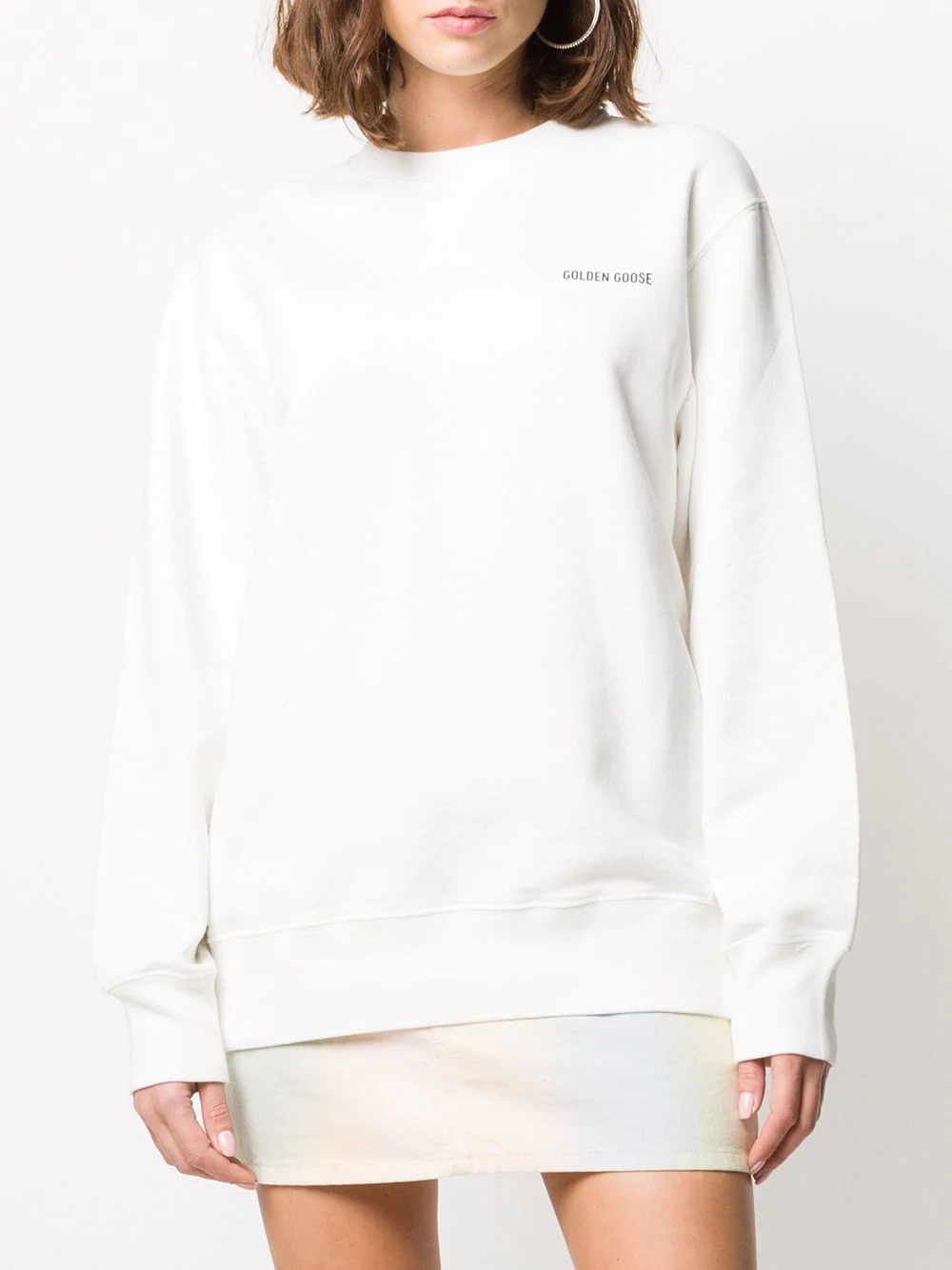 logo print cotton sweatshirt - 3