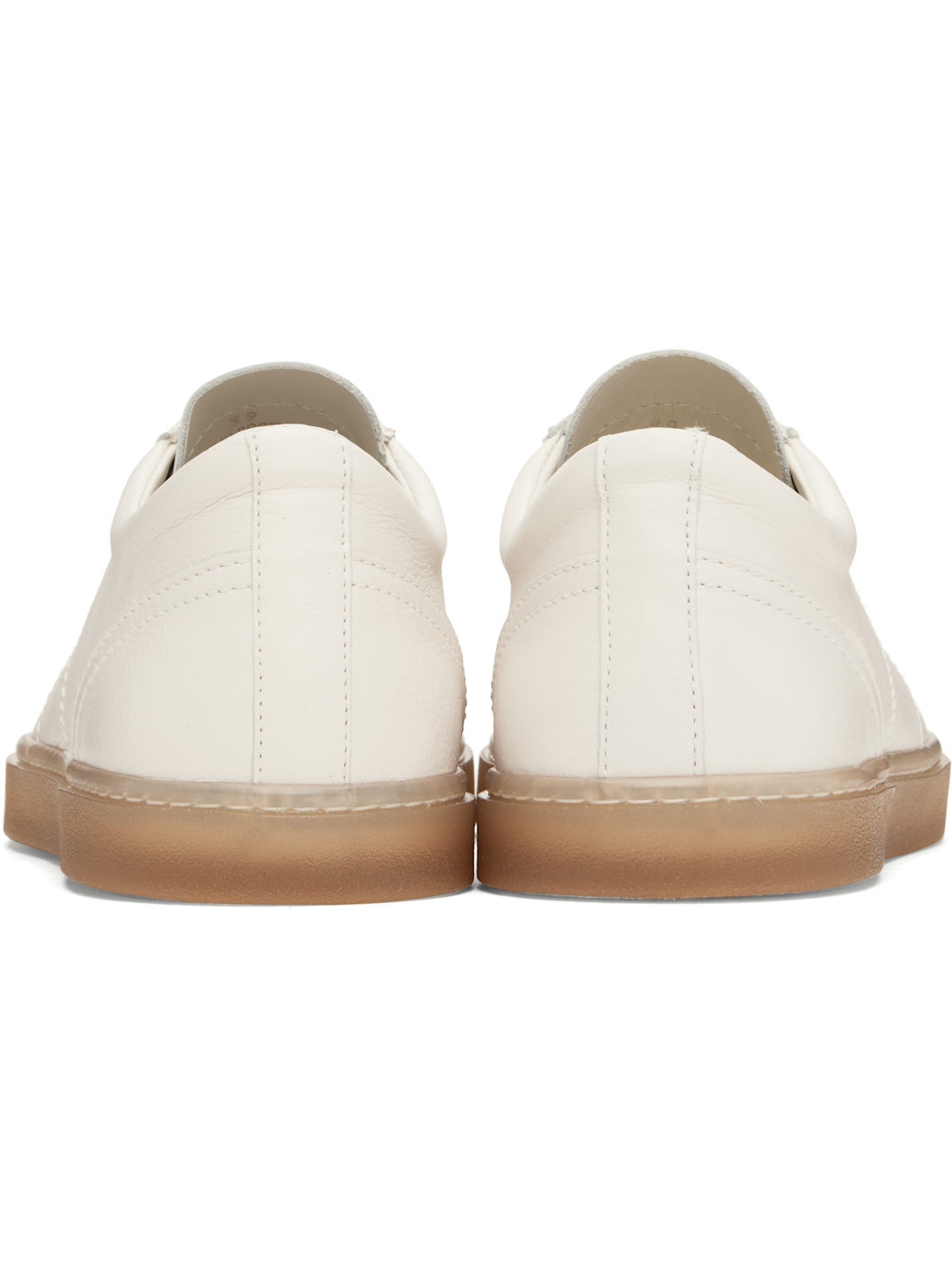White Linoleum Laced Up Sneakers - 2