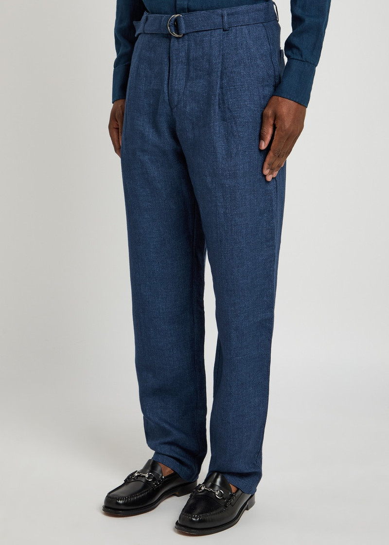 Oliver Spencer Oliver Spencer Belted Linen Trousers outlook