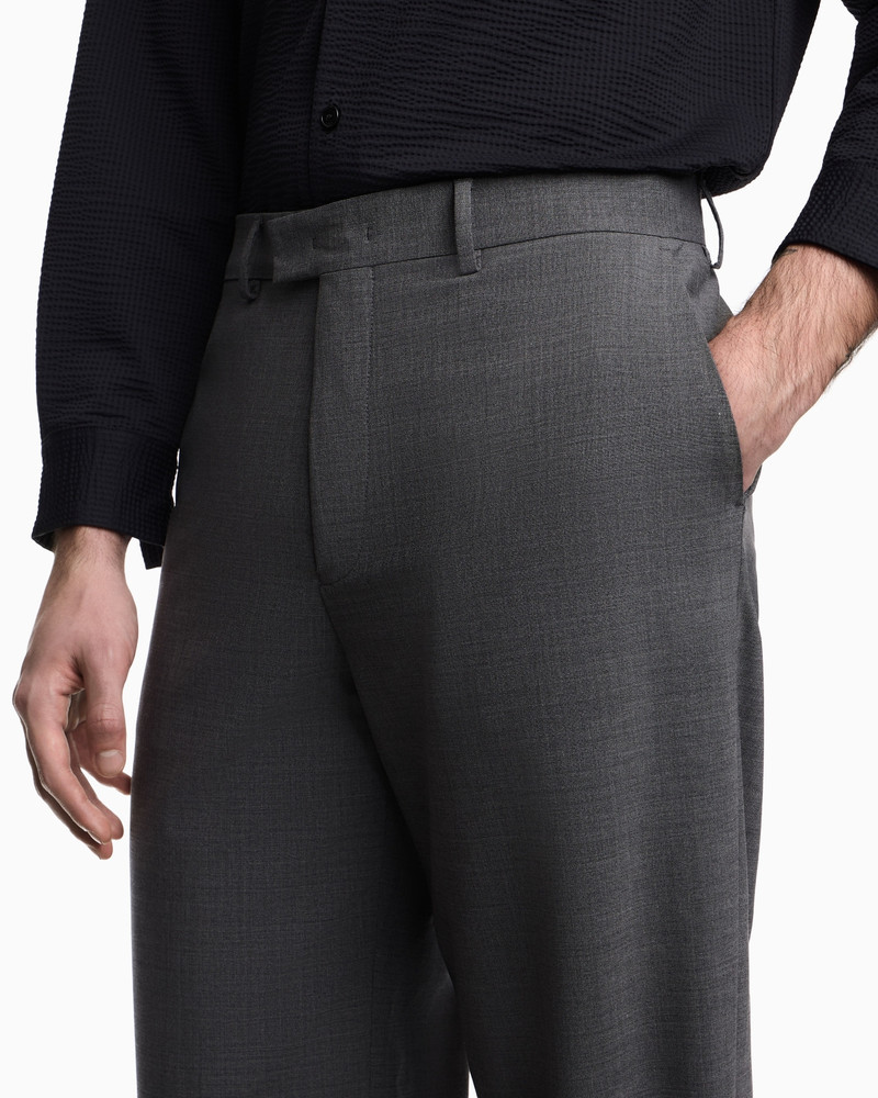 SOFT-FINISH STRETCH WOOL-CANVAS TROUSERS 5