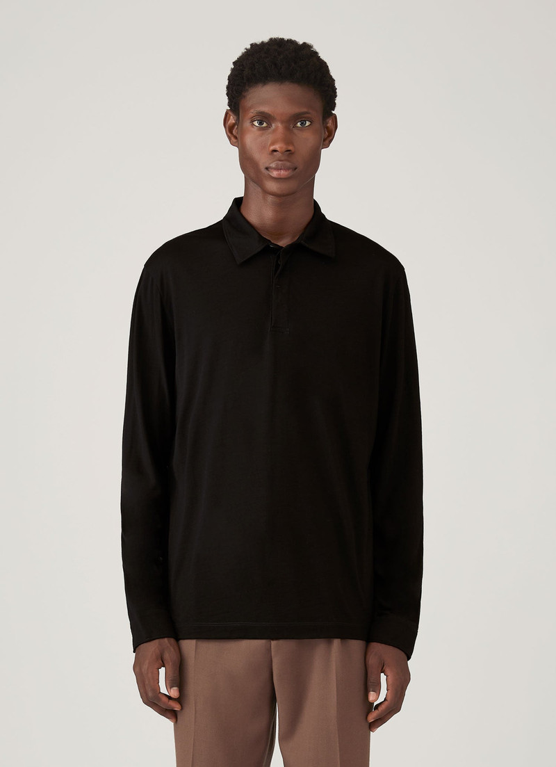 Long Sleeve Ultra‑Fine Merino Polo Shirt 2