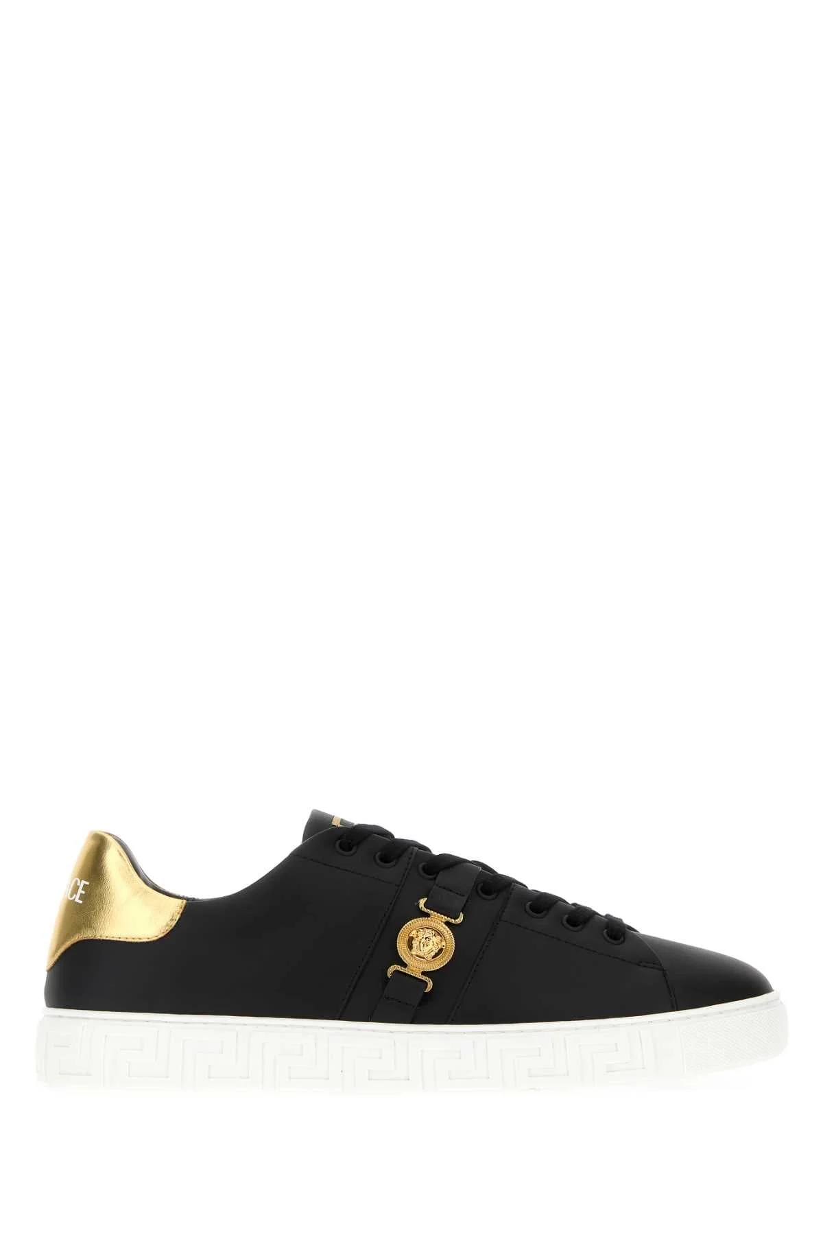 Versace Men Black Leather Sneakers - 1