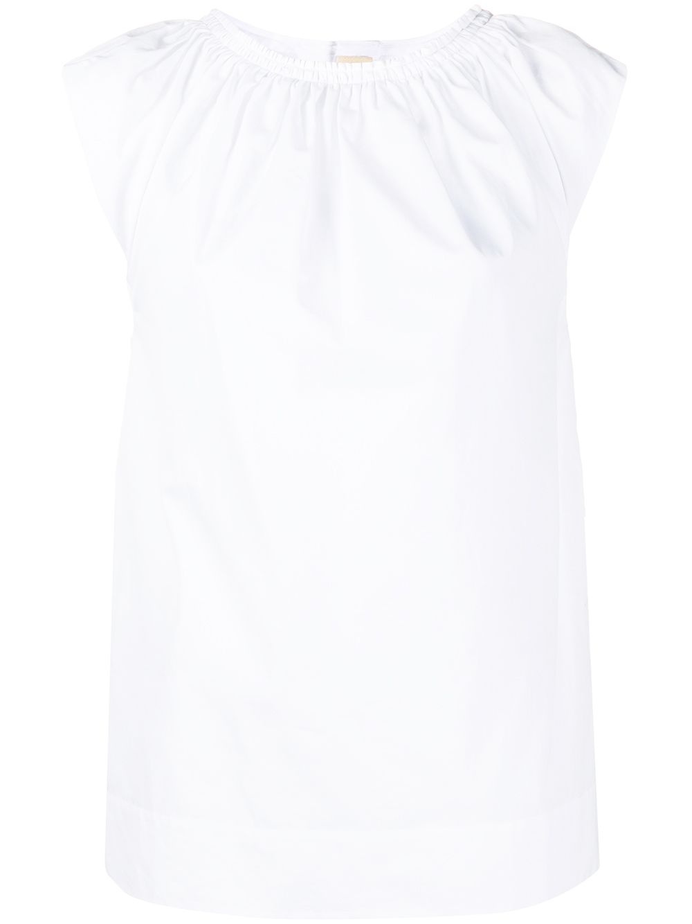 pleated front short-sleeved T-shirt - 1