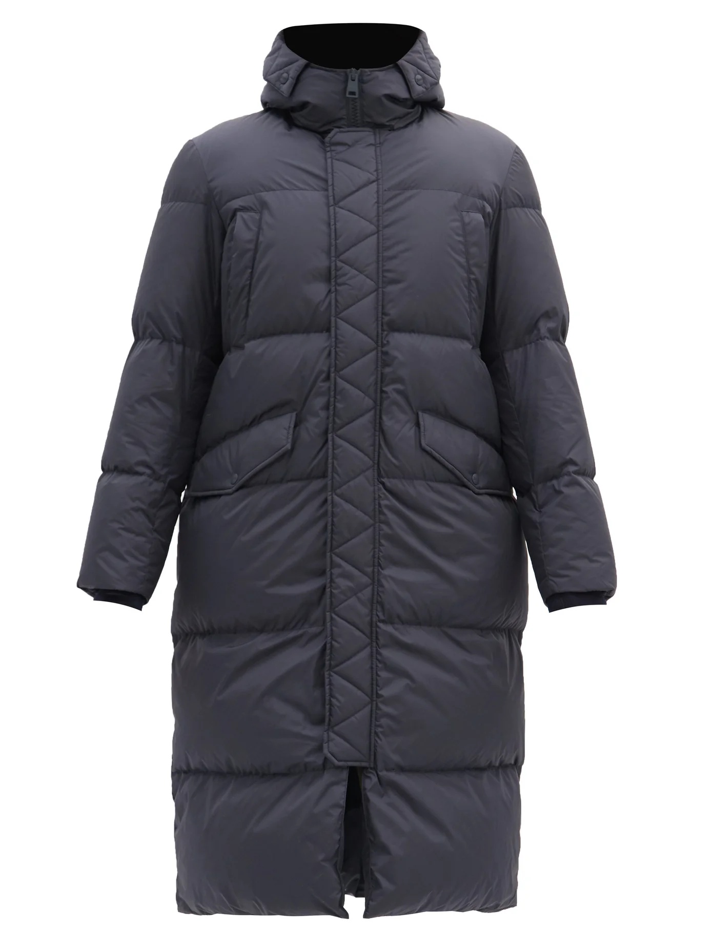 Hooded down-quilted coat - 1