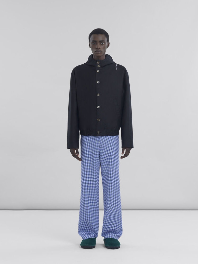Marni BLACK GABARDINE HOODED JACKET outlook