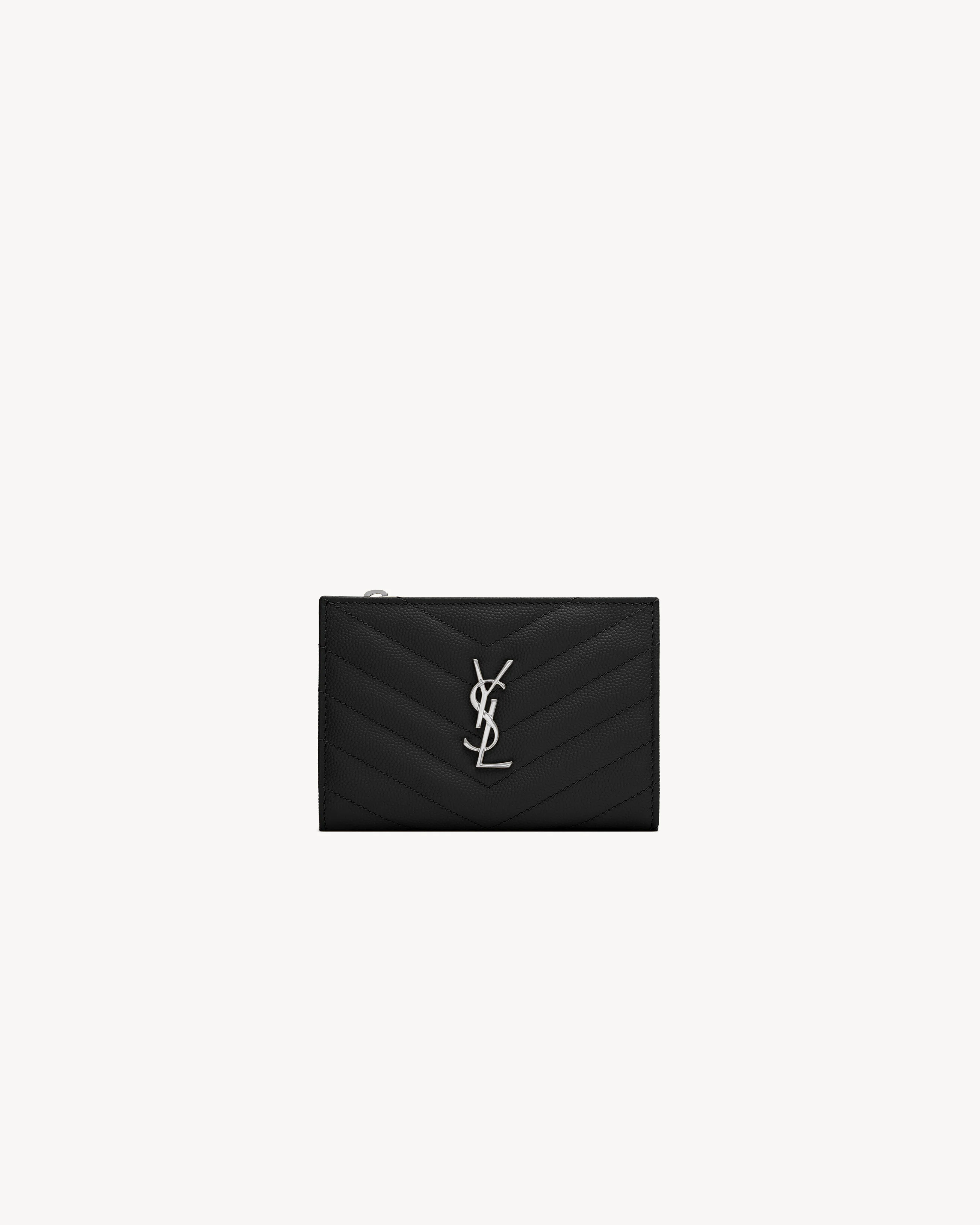 CASSANDRE MATELASSÉ FRAGMENTS BI-FOLD WALLET IN GRAIN DE POUDRE LEATHER - 1