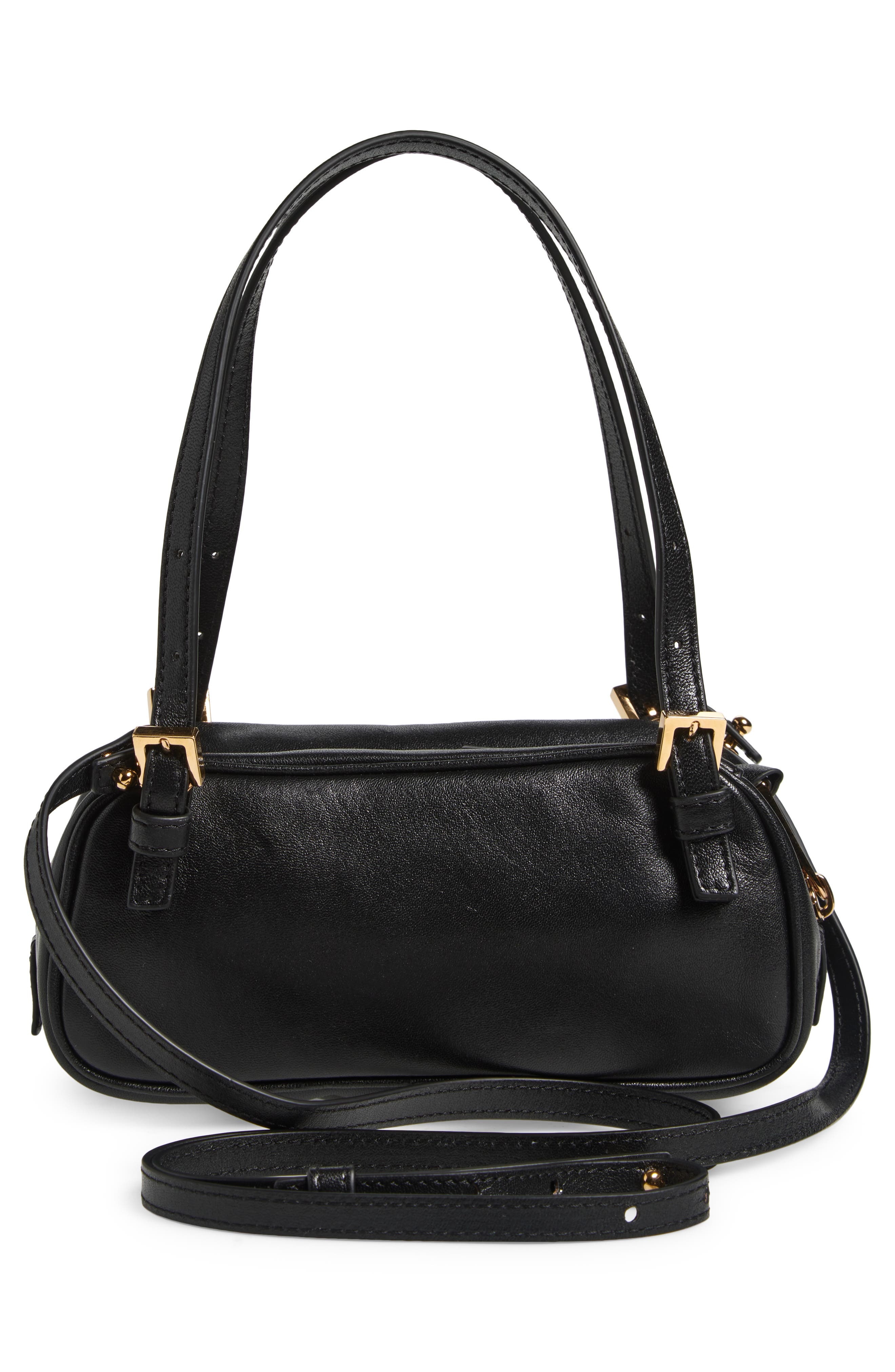 Versace Mini Logo East/West Leather Shoulder Bag in Black Versace Gold at Nordstrom - 4