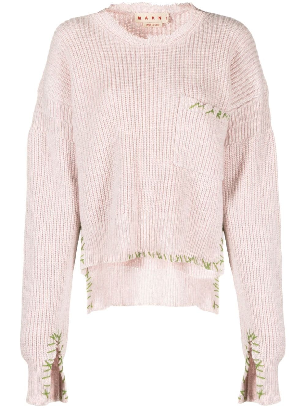 embroidered-logo virgin-wool jumper - 1