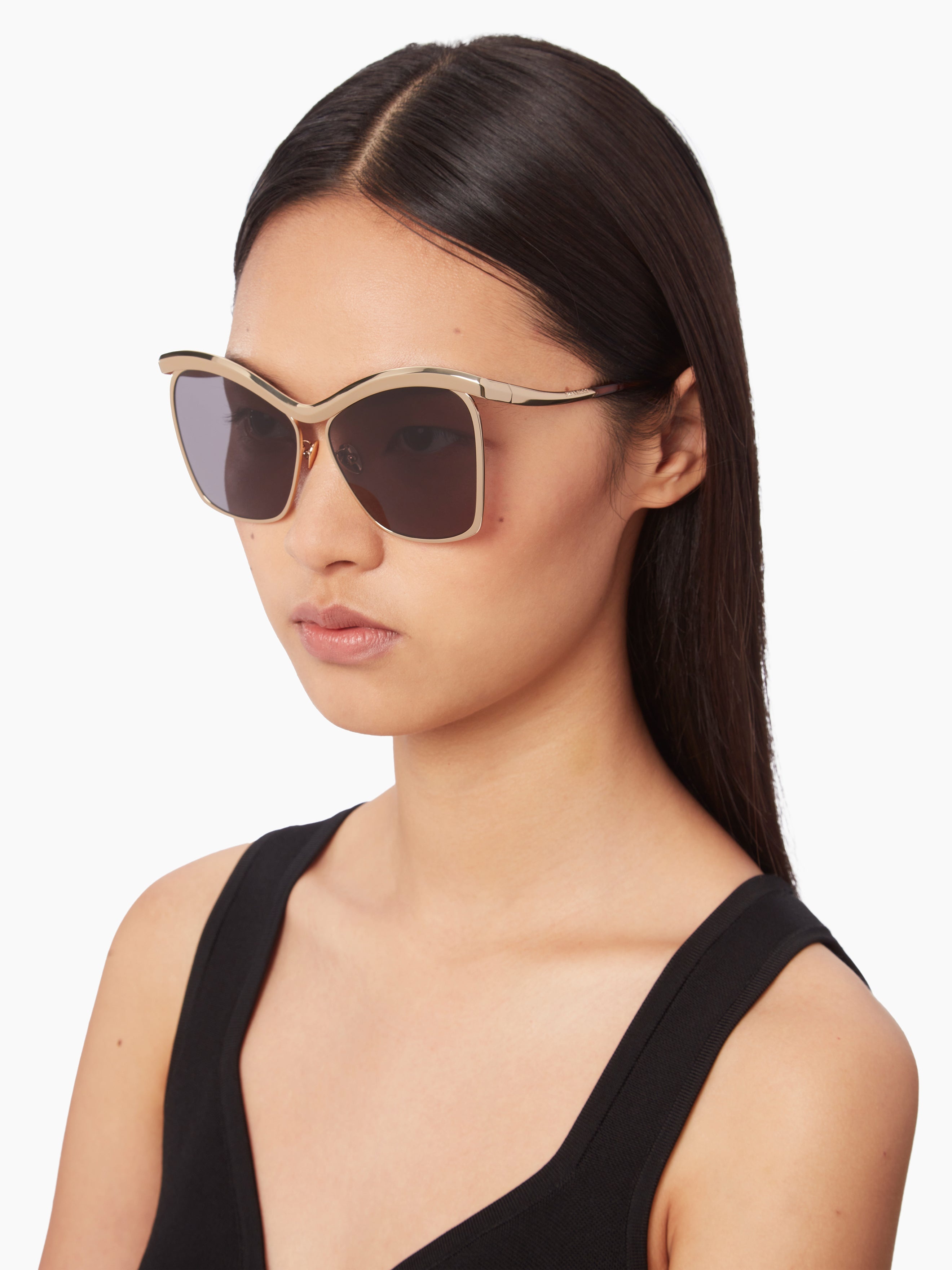 High-tide oversize shiny rose gold Sunglasses - 3