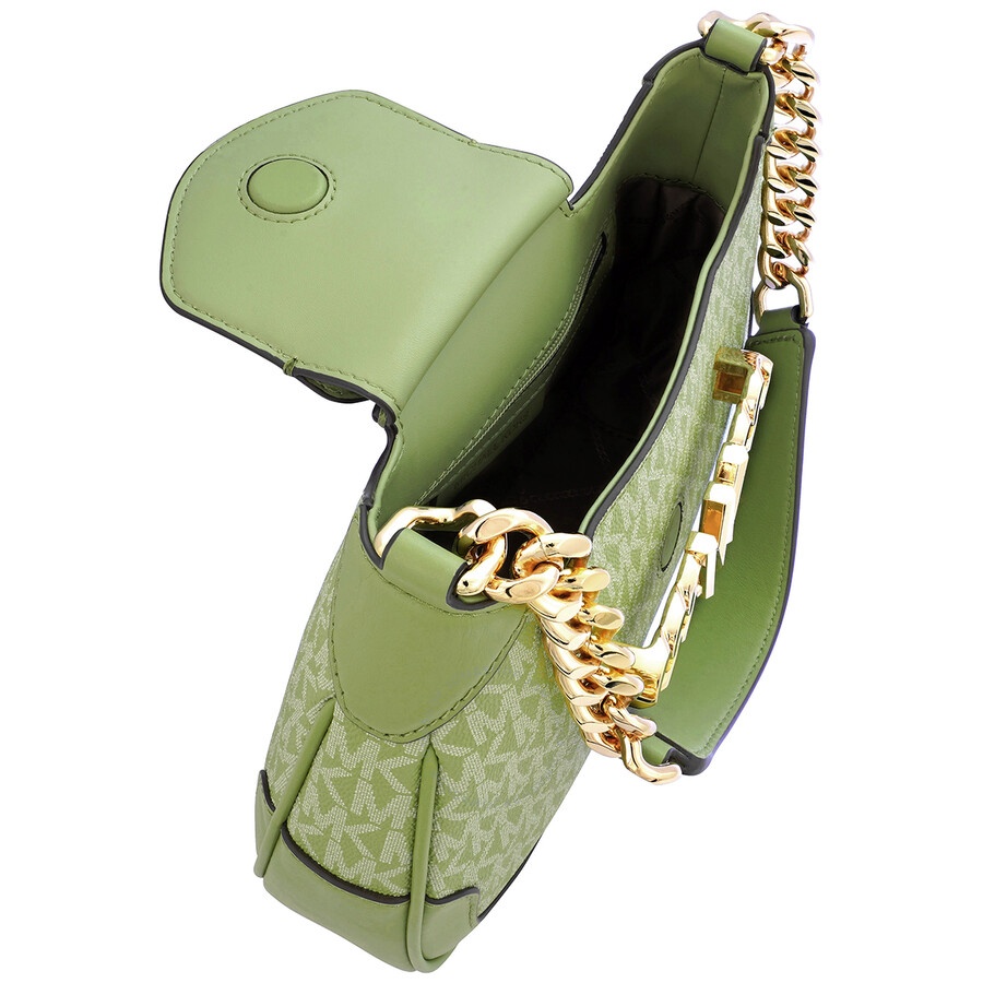 Michael Kors - Open Box - Michael Kors Signature Logo-print Small Hally Shoulder Bag - Light Sage - 5