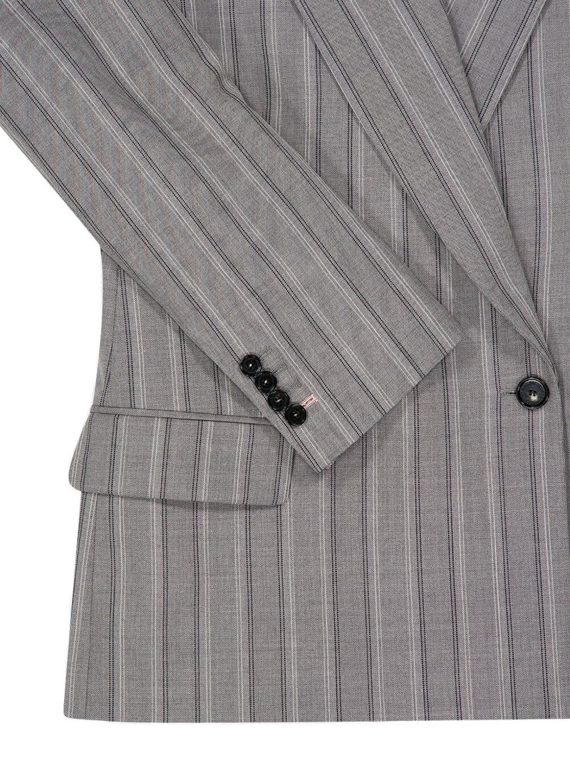 pinstripe-pattern waisted-fit jacket 4
